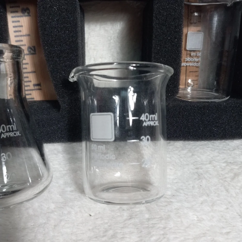Think Geek Laboratory Shot Glasses Set of 4 Science Beaker Flask Mixology Clear